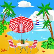 sea beach with palm N2