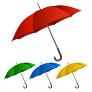 Set of umbrellas on white background