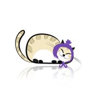 Funny slipping cat for your design N3