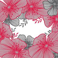 vector vintage retro frame of abstract flowers and leaves