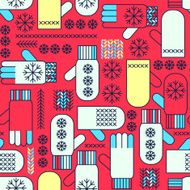 Winter mittens snowflake seamless pattern N3