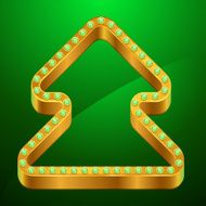 Christmas background with gold tree and jewels