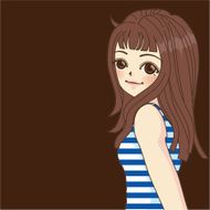 Fashion Girl in Cartoon Style Vector File EPS10 N6
