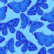 Beautiful seamless background blue butterfly