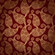 seamless pattern with golden paisley
