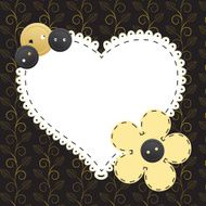 Vintage gold frame on floral background Vector illustration