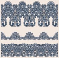 collection of seamless ornamental floral stripes N112