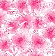 Abstract gradient seamless flower pattern with orchid