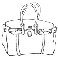 Simple fashion handbag for glamour lifestyle - vector lineart