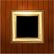 Vintage frame on wooden texture