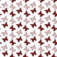 Seamless background butterflies contours N3