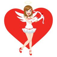 Beautiful Brunette Angel Cupid