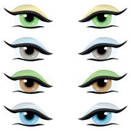Vector set Eyes of different colors