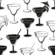 Seamless background glasses silhouettes