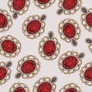 Beautiful seamless pattern with fashion jewelry elements