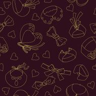 Seamless pattern with fashionable collars and bow ties