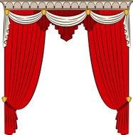 The vintage red curtain Vector N2