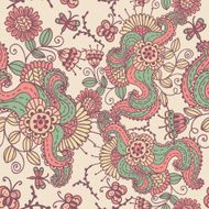 vintage seamless pattern with flowers