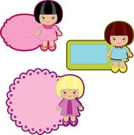 Colorful stickers with little girls N2