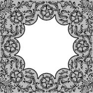 Vintage lace frame ornamental flowers Vector texture N4