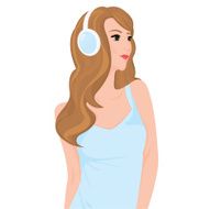 beautiful girl listen to the music N2