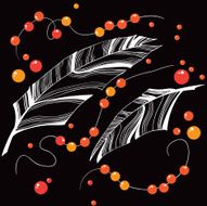 Feathers and beads - seamless pattern