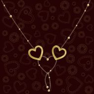 Chained golden hearts