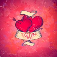 Valentine card with hearts N3