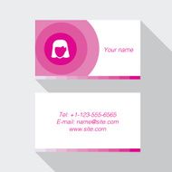 Modern pink business card template