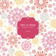 Vector folk floral circles abstract frame seamless pattern background N2