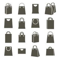 Shopping back icons isolated on white background