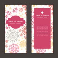 Vector folk floral circles abstract vertical frame pattern invitation greeting N6