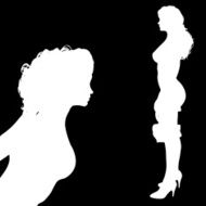 Vector silhouette of a woman N972