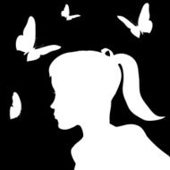 Vector silhouette of a woman N973