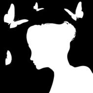 Vector silhouette of a woman N974