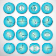 set of abstract blue circle icon for design N3