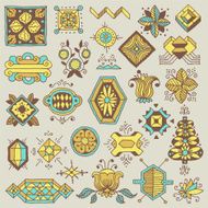 Floral hand drawn doodle colorful design elements 1 Vector illustration N2