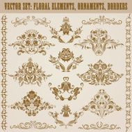 Set of vector damask ornaments N27