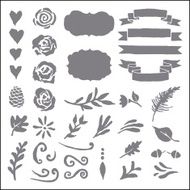 Set of plant elements for design