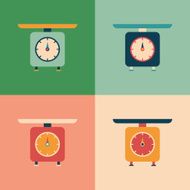 Colorful set of retro scales