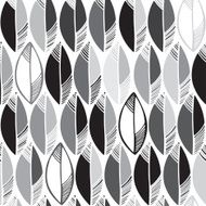 Seamless monochrome pattern with abstract leaves N3