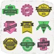 Assorted designs vector two colors vintage badges 2