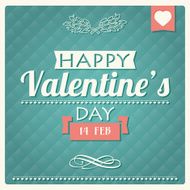 Happy Valentine&#039;s day typographical poster vector illustration N2