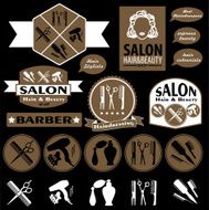 Set Of Vintage Barber Shop Badges N3