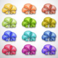 set of abstract color floral icon pattern