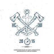 Anchor with crossed axes Design elements T-shirt print