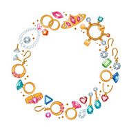 Jewelry items round frame background