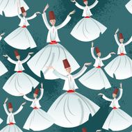 Whirling Dervishes Seamless background pattern N4