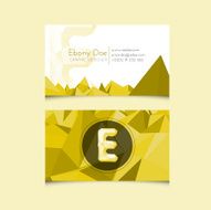Low Poly Business Card Template with Alphabet Letter E