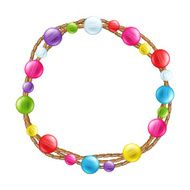 Colorful glass beads decoration round frame